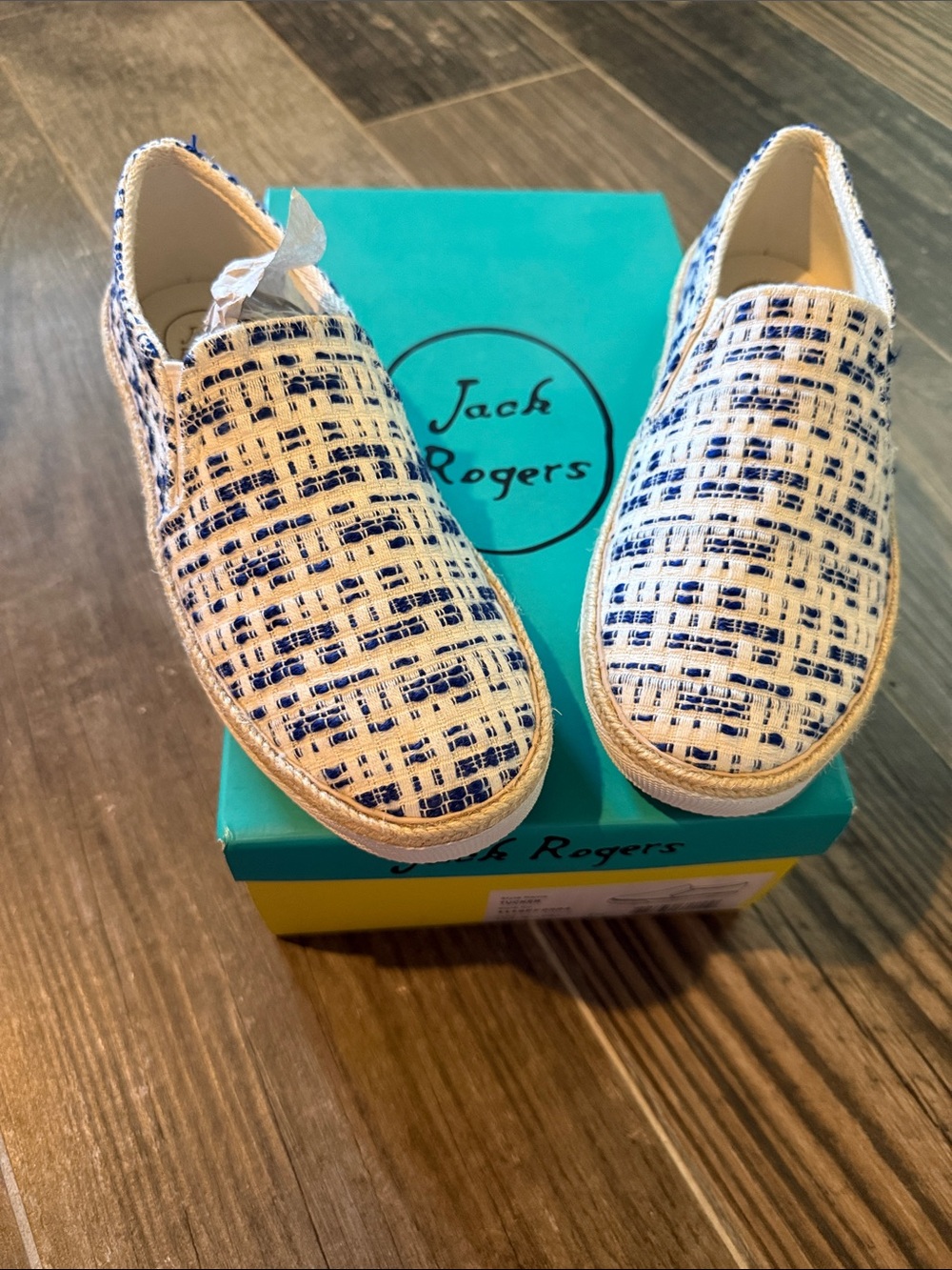Women’s Jack Rogers Navy & White Woven Slip-On Espadrilles